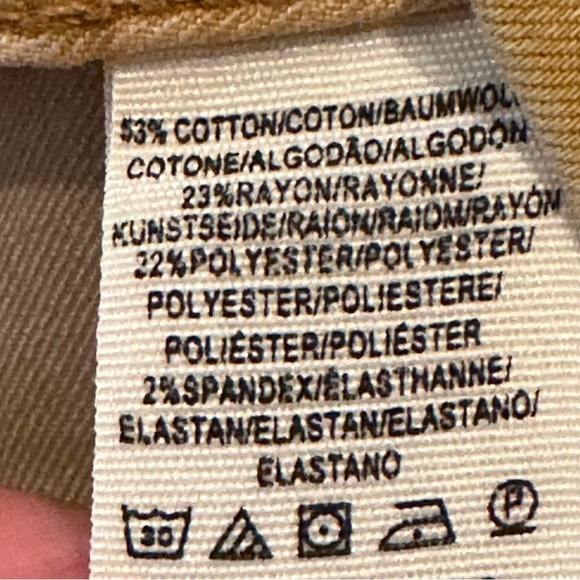 Free People Women’s Modern Femme Khaki Golden Denim Jean Short Mini Skirt Sz 10 - Picture 5 of 6